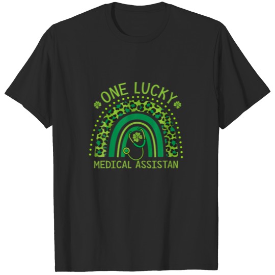 Discover Leopard Rainbow One Lucky Medical Assistant St Pat T-shirt