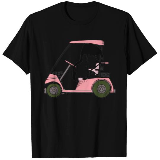 Funny Golf Theme Golf Cart Flamingo Golf Caddy T-shirt
