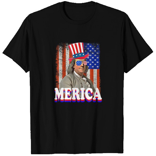 4Th Of July Benjamin Franklin American Flag T-shirt