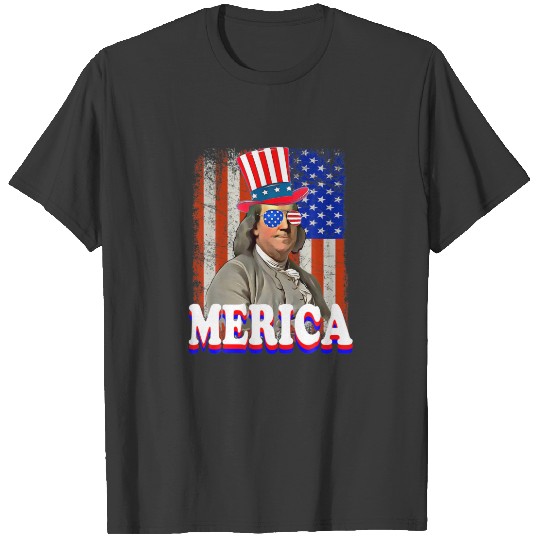 4Th Of July Benjamin Franklin American Flag T-shirt