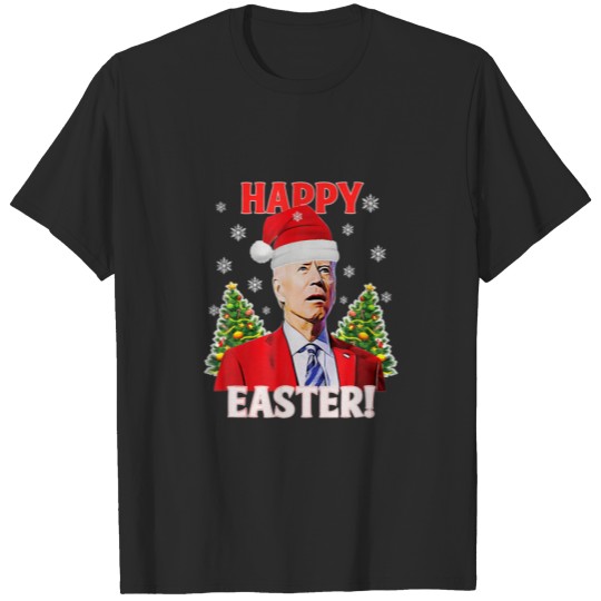 Happy Easter Joe Biden Santa Confused Funny Ugly C T-shirt