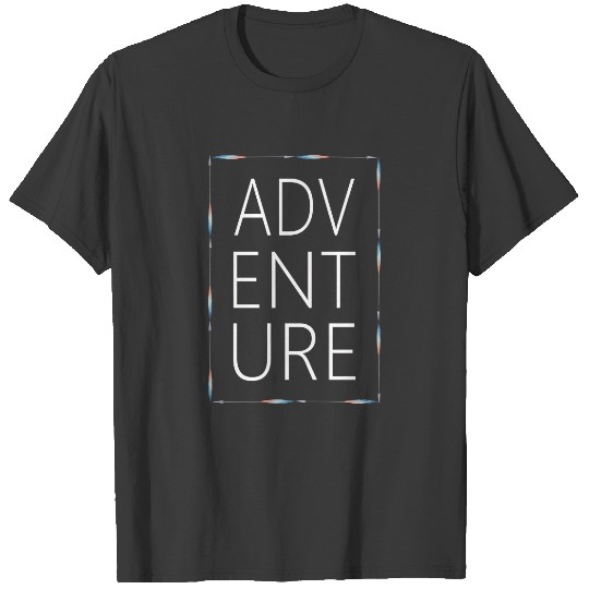 ADVENTURE White Typography Colorful Arrows T-shirt