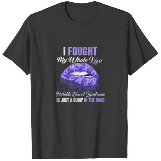 Irritable Bowel Syndrome Awareness Periwinkle Ribb T-shirt