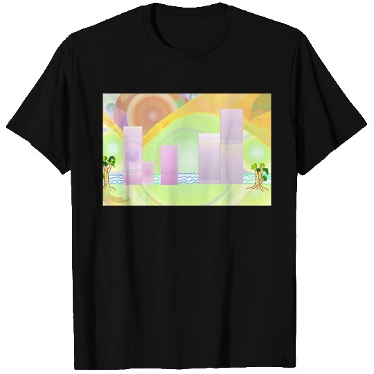 Fantasy dbl City Scape   (green) T-shirt