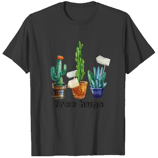 Free hugs succulents cactus plants T-shirt