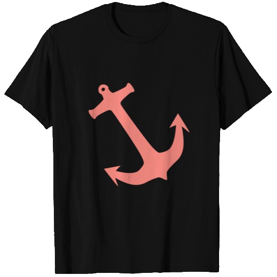 Coral Pink Anchor Nautical T-shirt