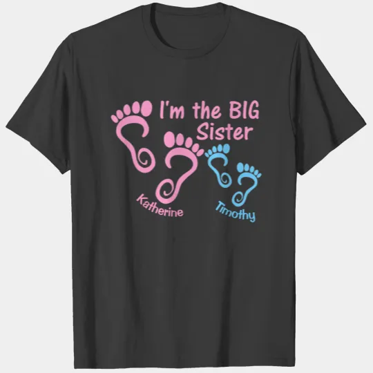 Big Sister of Little Brother Footprints T-shirt