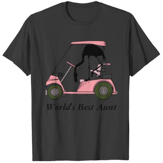 World's Best Aunt Funny Flamingo Golf T-shirt