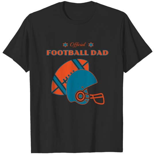 Discover Football dad sports lovers orange blue vintage polo T-shirt