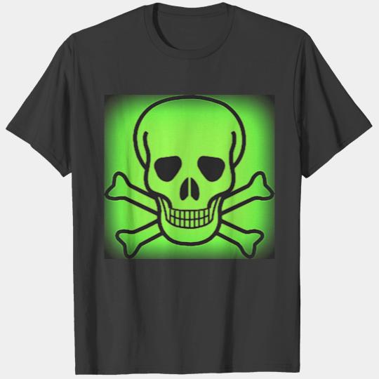 NEON GREEN SKULL AND CROSSBONES PRINT T-shirt