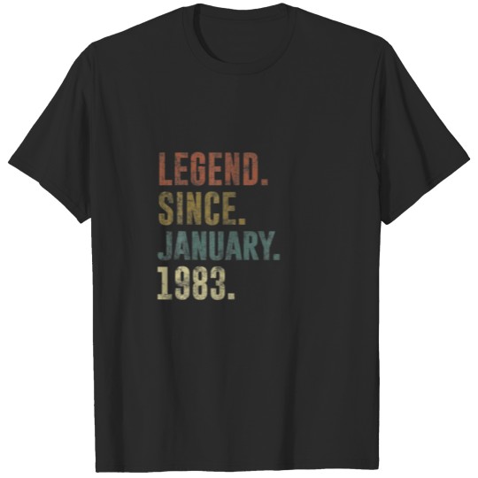 Discover 39Th Birthday Vintage Legend Since January 1983 Re T-shirt