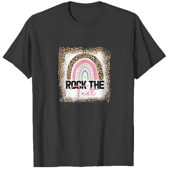 Bleached Rock The Test Day Leopard Teacher Testing T-shirt