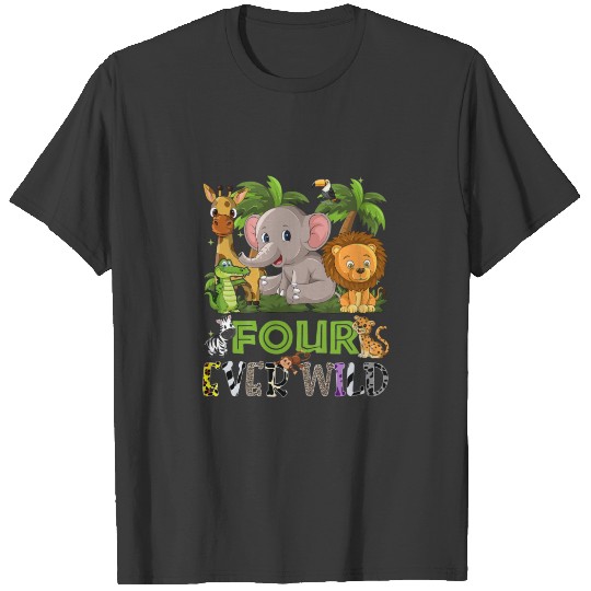 Discover Kids Ever Wild Four 4 Birthday 4 Year Old Birthday T-shirt