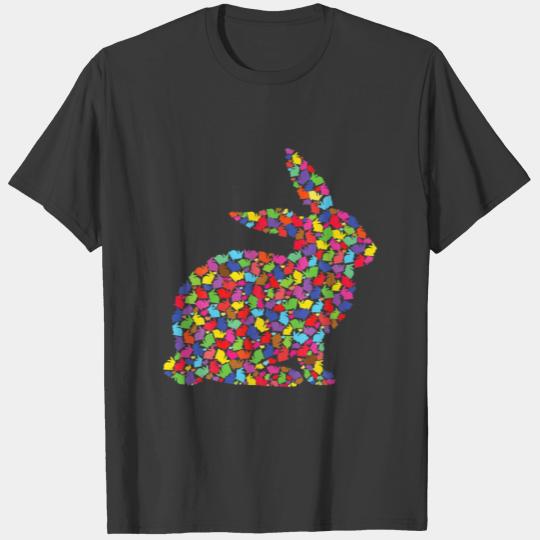 Cute Colorful Easter Bunny Women Men Kids Spring R T-shirt