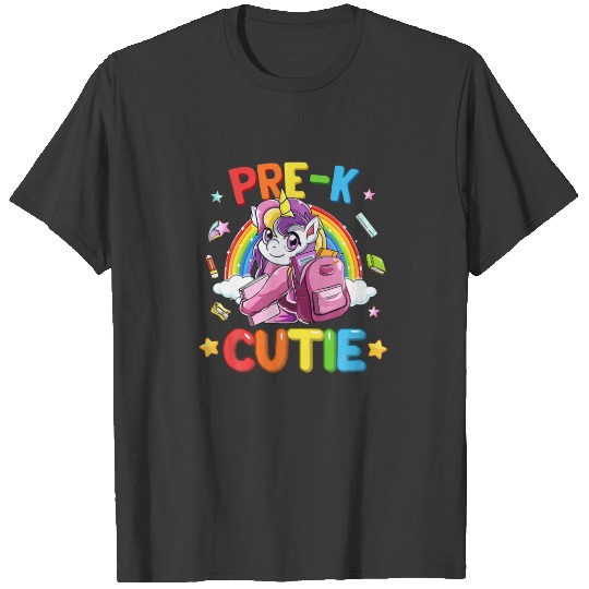 Pre-K Cutie Unicorn Rainbow Back To School Teacher T-shirt