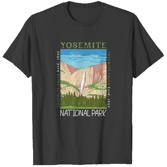 Yosemite National Park Waterfall Distressed Retro T-shirt
