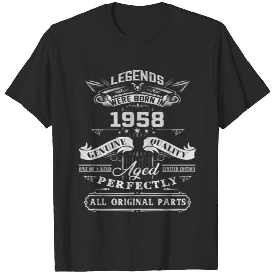 Discover Vintage Legend Were Born In 1958 , 1958 Happy Birt T-shirt
