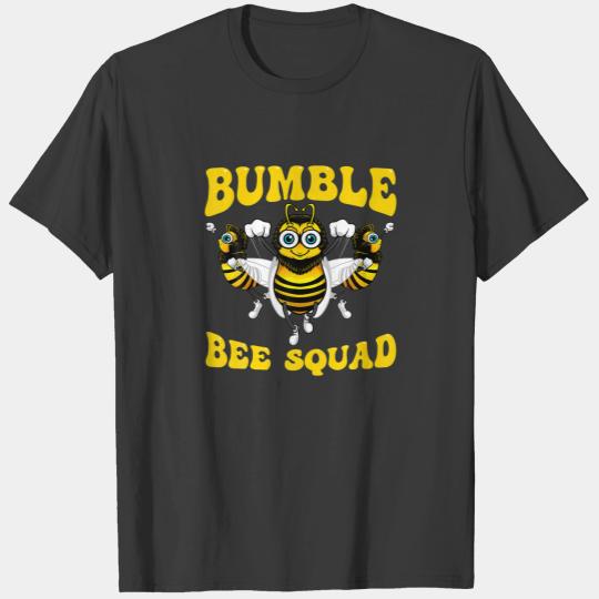 Funny Bumble Bee Design For Kids Men Women Bee Squ T-shirt