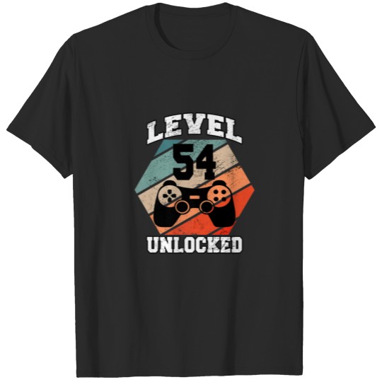 Discover Level 54 Unlocked 54 Years Old Retro 80S 54Th Birt T-shirt