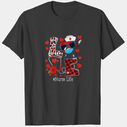 Love Nurse Heart Dabbing Valentine's Day Women T-shirt
