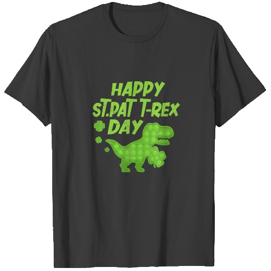 Discover Happy St Pat Rex Day Funny St Patricks Day Pop It T-shirt