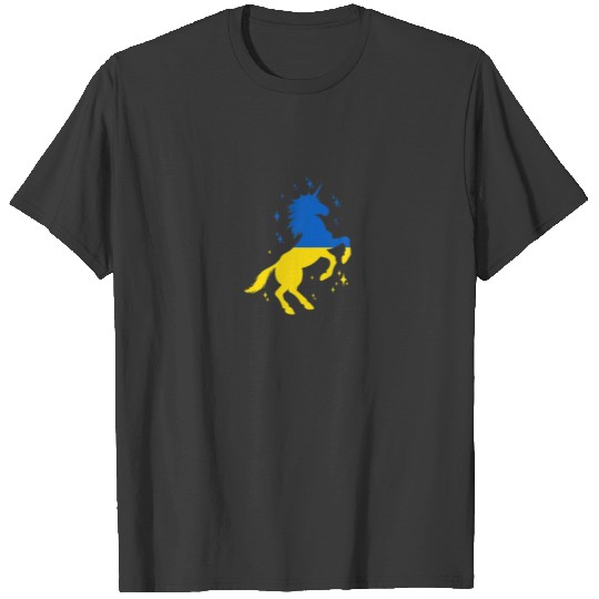 Unicorn Ukraine Flag Support Ukraine I Stand With T-shirt