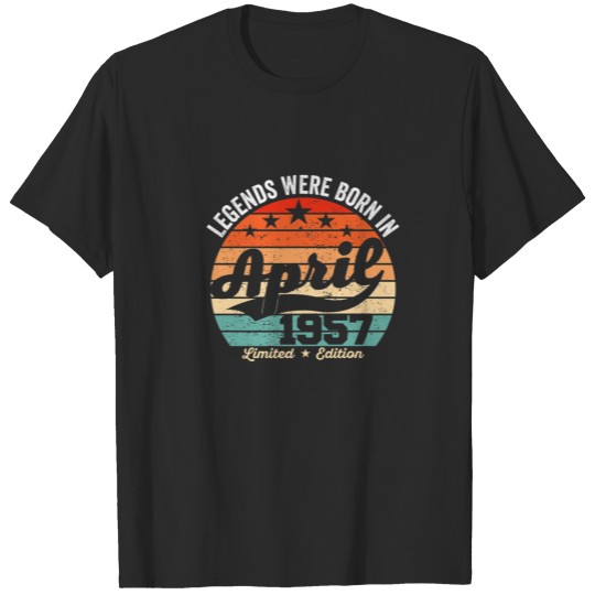 Discover Vintage 65Th Birthday Legends Were Born In April 1 T-shirt