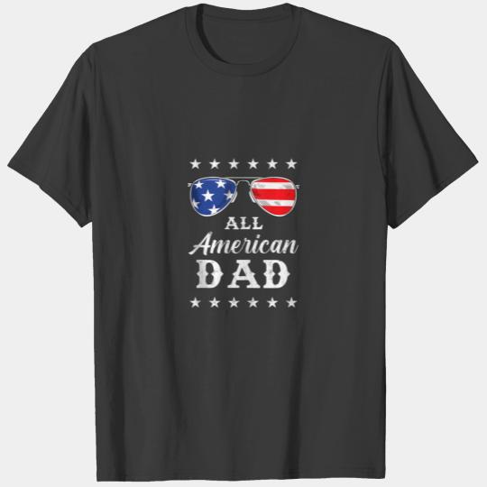 Mens All American Dad 4Th Of July Sunglasses And S T-shirt
