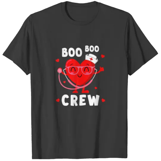 Funny Boo Boo Crew Valentine Nurse Gifts Heart Ste T-shirt