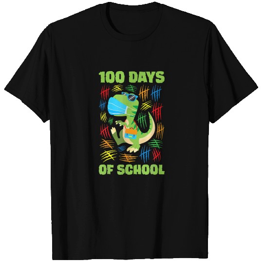 Rex Face Mask Funny 100 Days Of School T-shirt