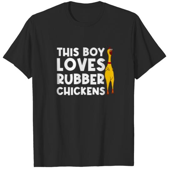Discover Funny Rubber Chicken Gift For Boys Rubber Chicken T-shirt