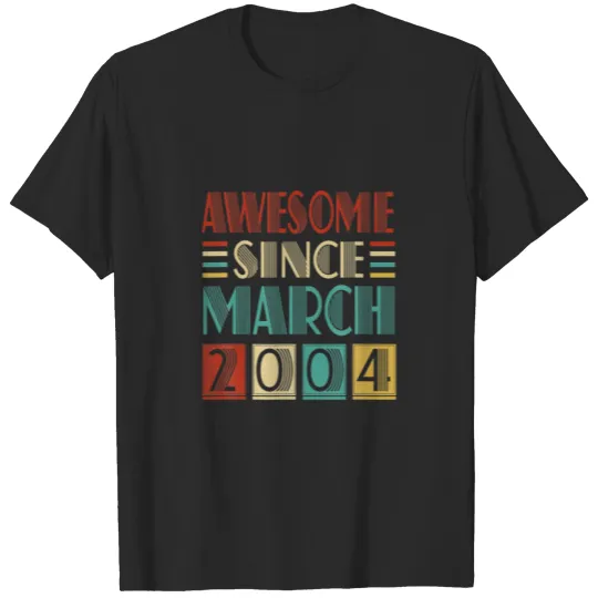 Discover 18Th Birthday 18 Years Old Awesome Since March 200 T-shirt