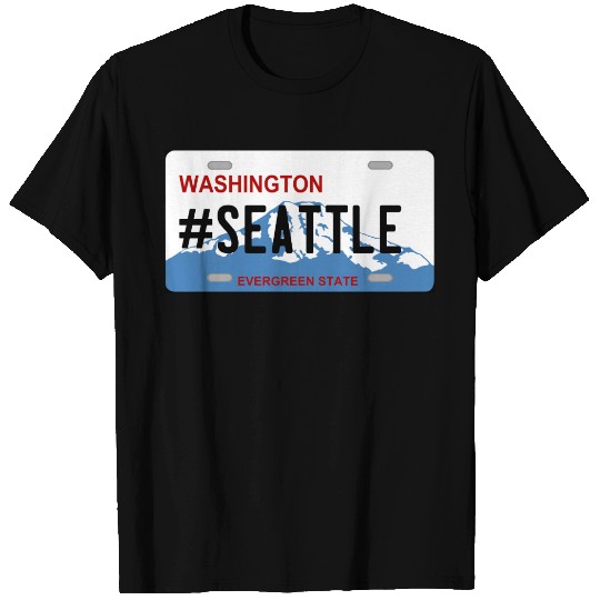 Washington Seattle license plate T T-shirt