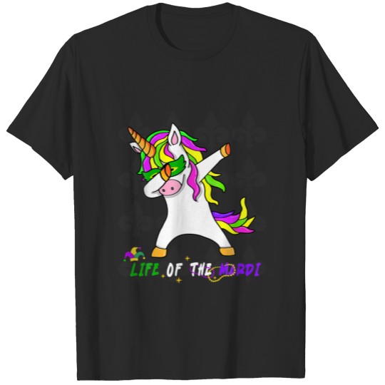 Discover Funny Dabbing Unicorn Mardi Gras Color Life Of The T-shirt