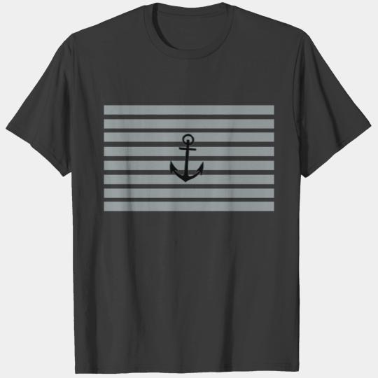 Anchor and Beach Hut Blue Stripes T-shirt