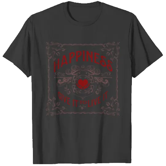 Allin Gray Red 3/4 Sleeve "Happiness" T-shirt