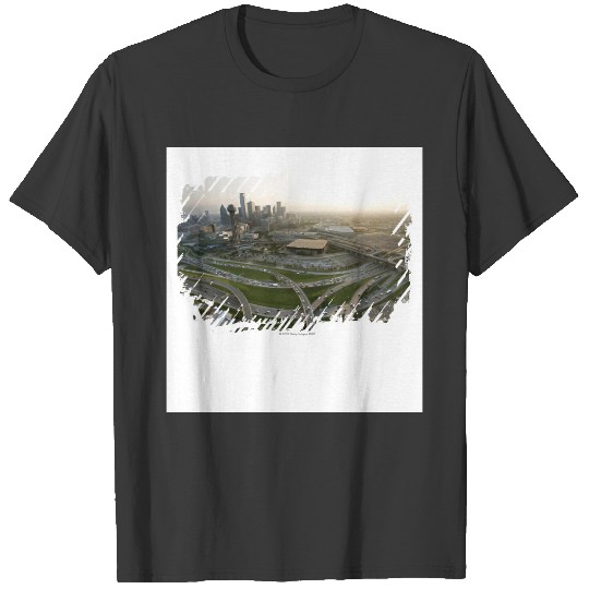 Discover Aerial view of downtown Dallas, Texas T-shirt