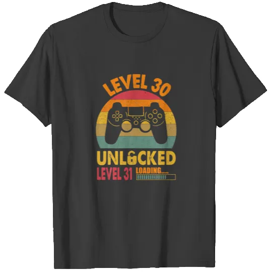 Level 30 Unlocked Video Game 30Th Birthday Retro V T-shirt