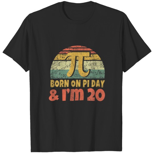 20Th Birth Retro Vintage March Math Born Pi Day T-shirt