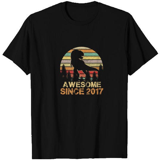 Awesome Since 2017 Dinosaur T Rex 5Th Birthday 5 Y T-shirt