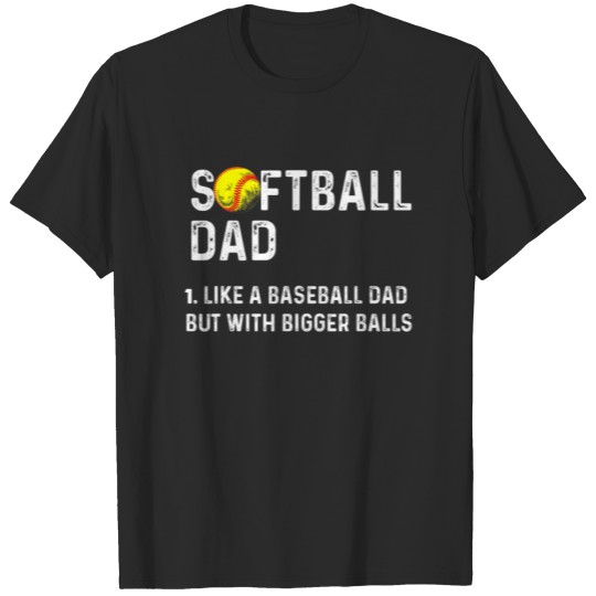 Mens Softball Dad Definition Funny Matching Father T-shirt