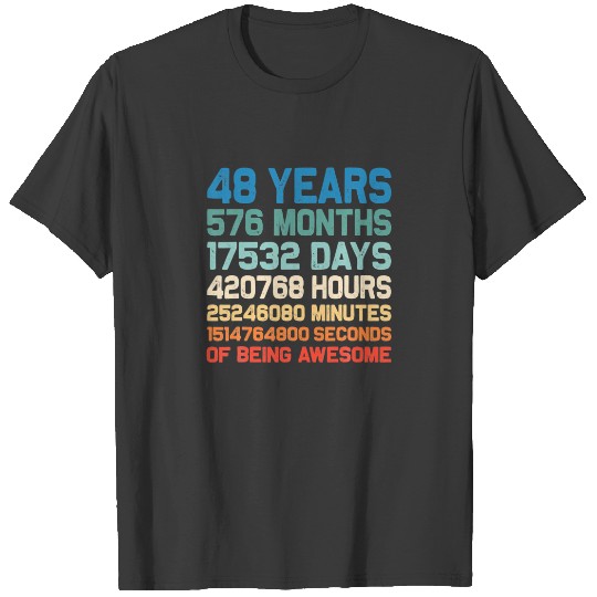 Discover Awesome 48 Years Old Limited Edition Vintage 48th T-shirt