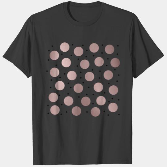 elegant rose gold black polka dots T-shirt