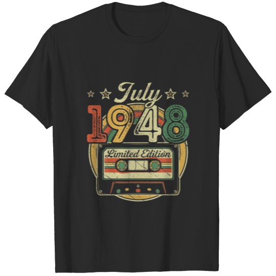 Vintage July 1948 Cassette Tape 73Rd Birthday Deco T-shirt