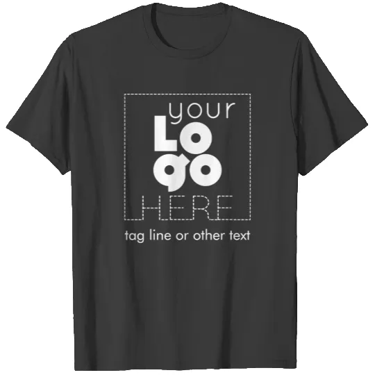 Mens Navy Blue Custom White Business Logo T-shirt