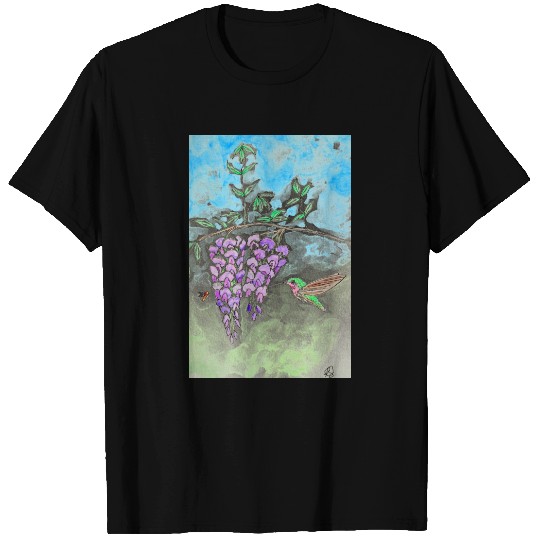 Hummingbird and Wisteria T-shirt