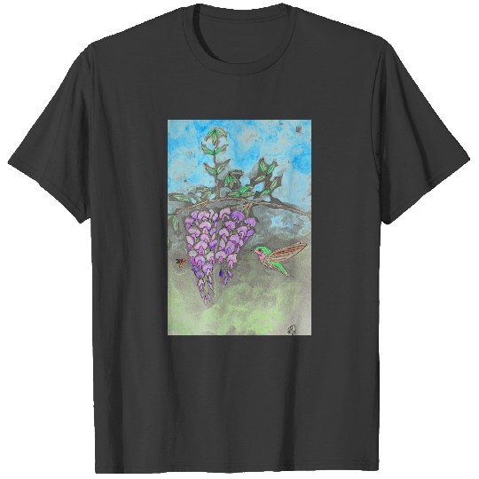Hummingbird and Wisteria T-shirt
