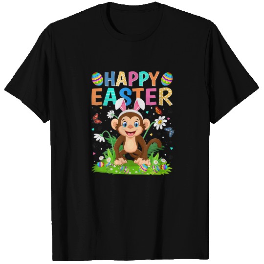 Happy Easter Bunny Egg Funny Monkey Easter Sunday T-shirt