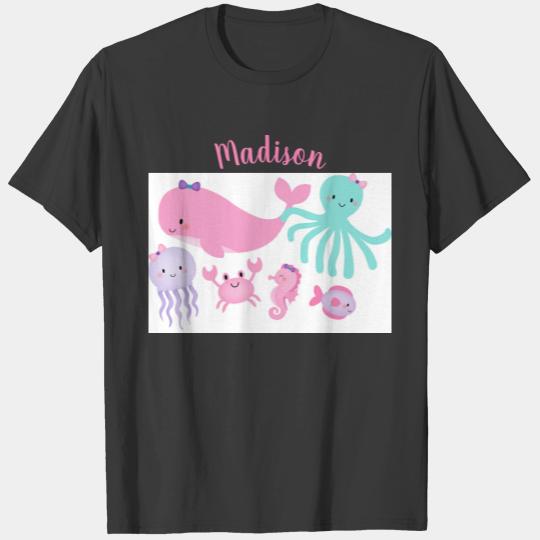 Pink Under The Sea Nautical Whale T-shirt