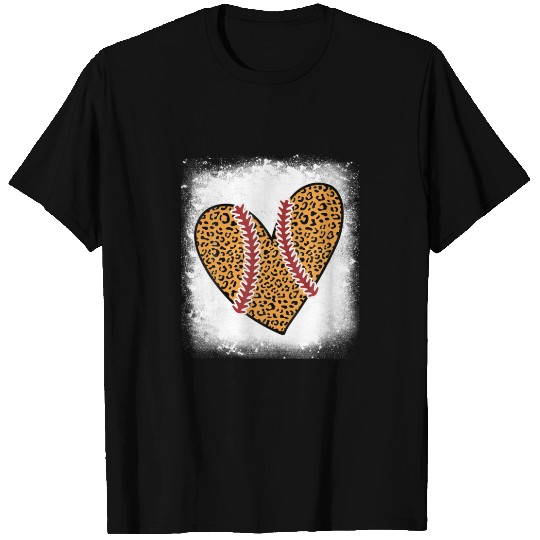 Baseball Mom Sisterlife Leopard Plaid Bleached Sof T-shirt
